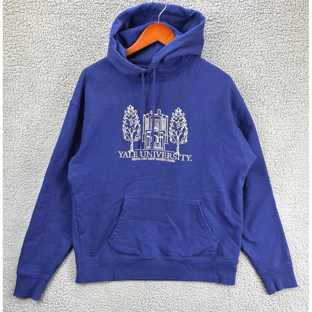 Yale University Hoodie Sweatshirt Men's L Blue Graphic Ivy League Collegiate